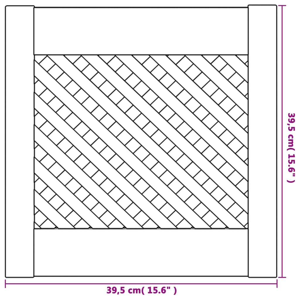 vidaXL Portes d'armoires en treillis 2 pcs 39,5x39,5 cm pin massif