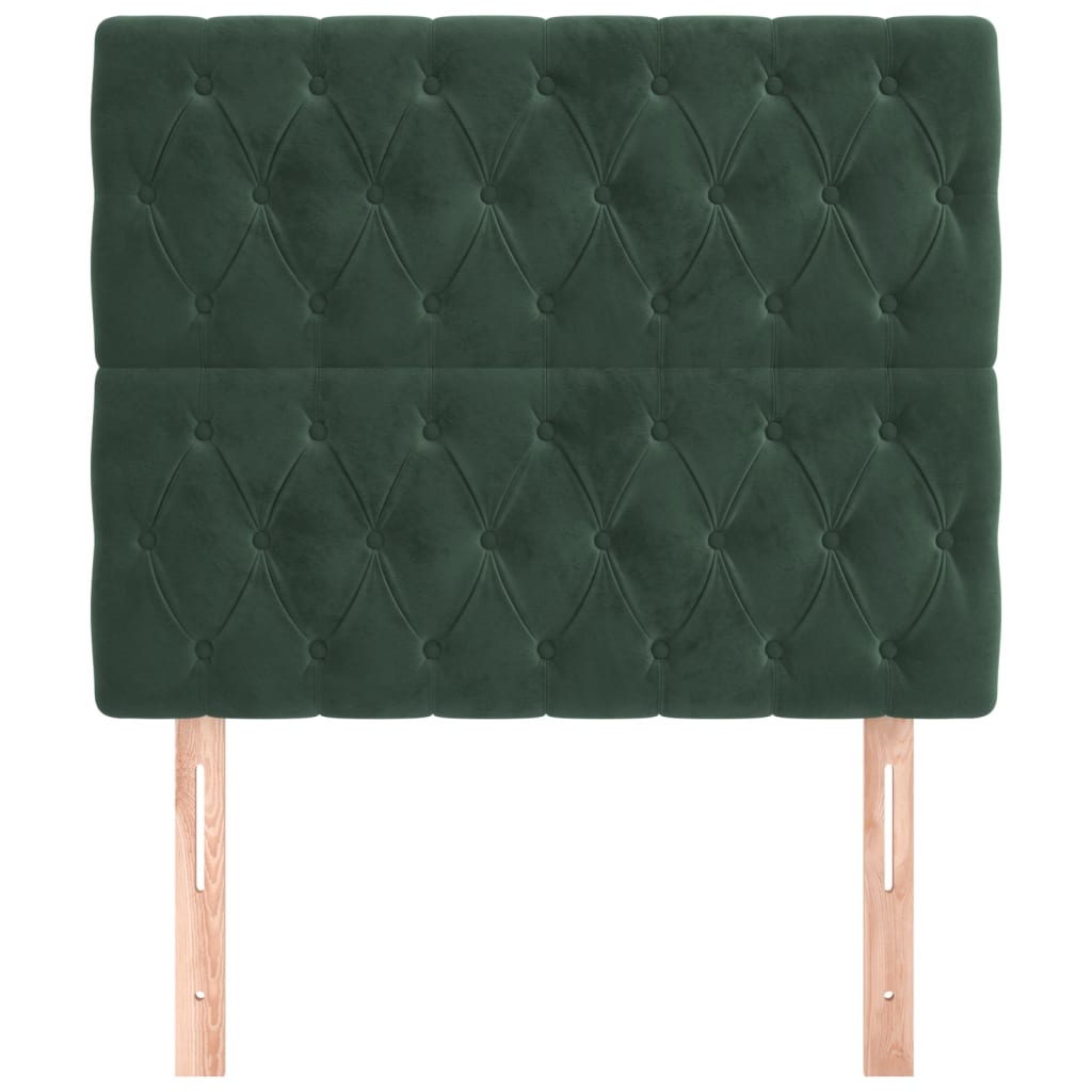 vidaXL Têtes de lit 2 pcs Vert foncé 100x7x78/88 cm Velours