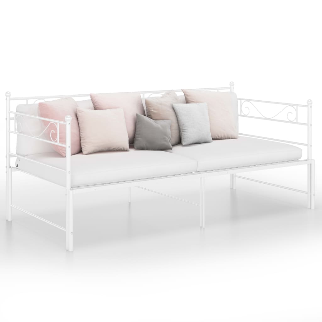 vidaXL Cadre de canapé-lit extensible sans matelas blanc 90x200 cm