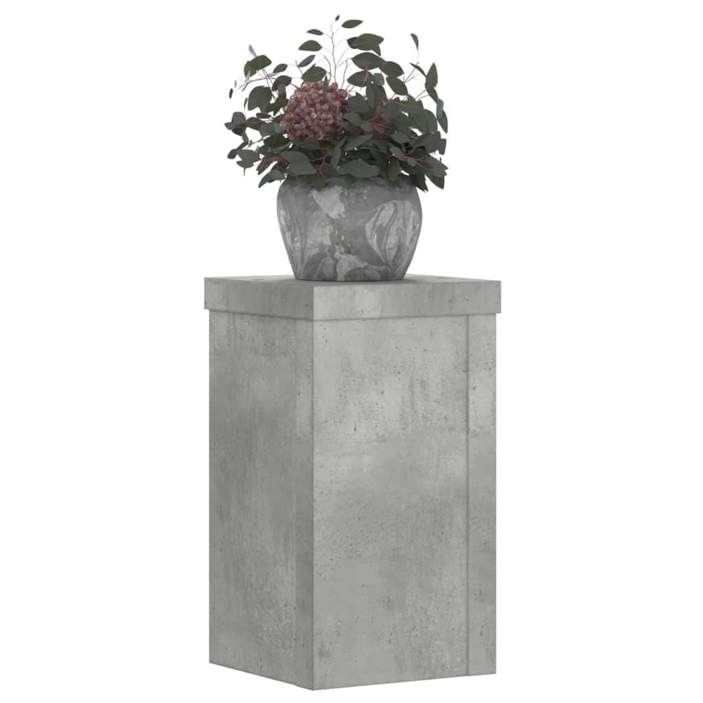 vidaXL Supports pour plantes 2 pcs gris béton bois d'ingénierie