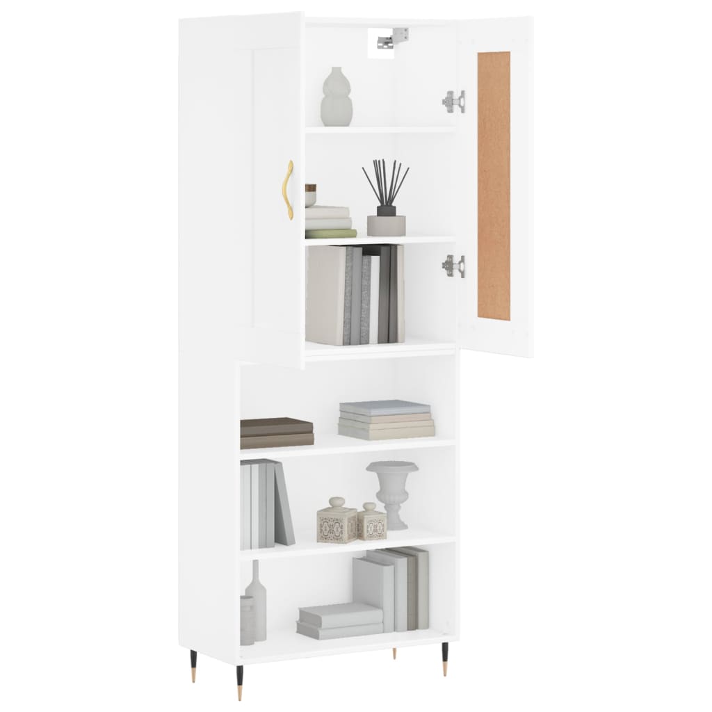 vidaXL Buffet haut Blanc 69,5x34x180 cm Bois d'ingénierie