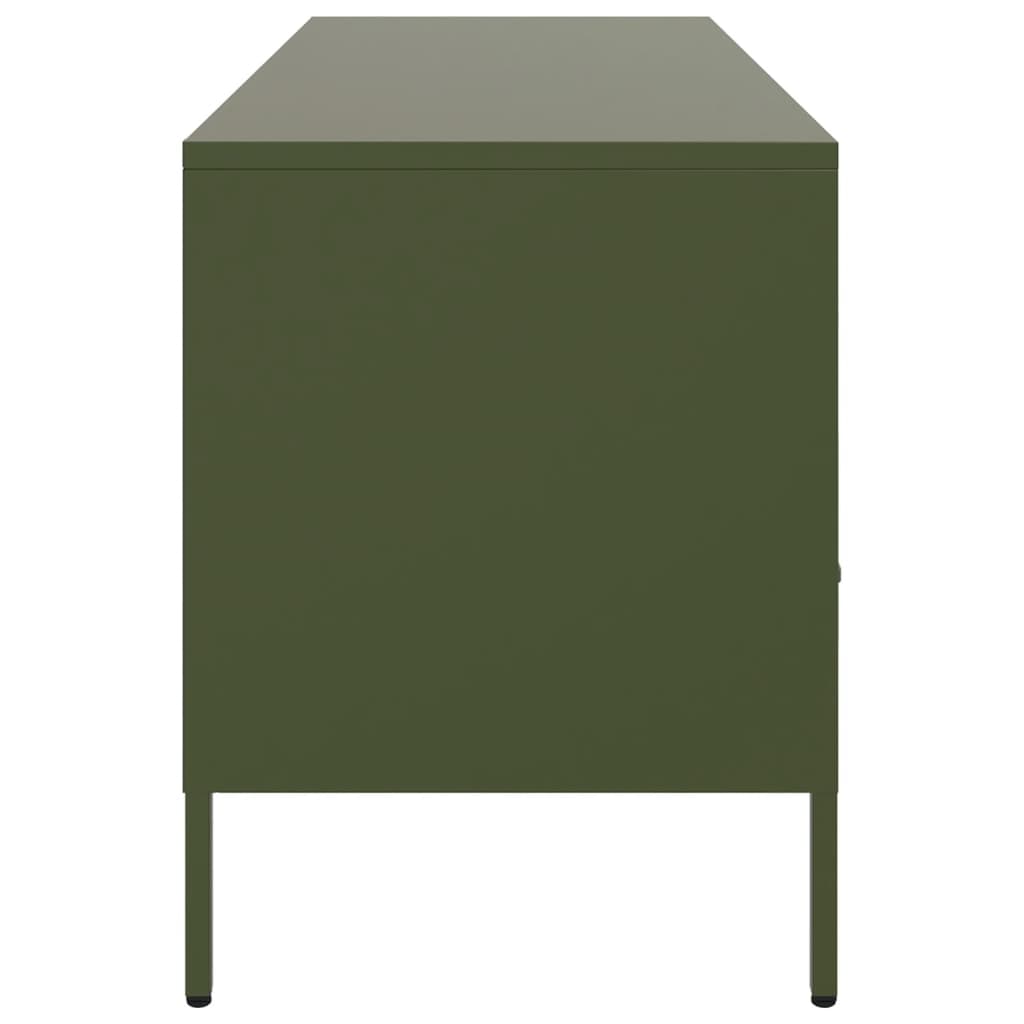 vidaXL Meuble TV vert olive 100,5x39x50,5 cm acier