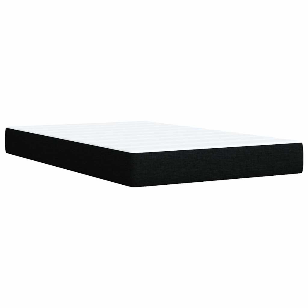 vidaXL Sommier à lattes de lit avec matelas Noir 120x200 cm Tissu