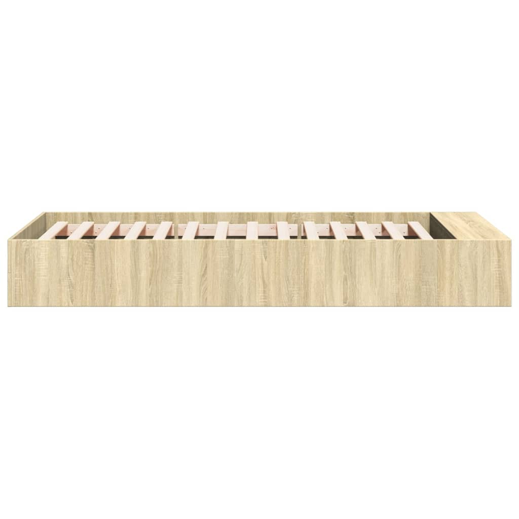 vidaXL Cadre de lit chêne sonoma 75x190 cm bois d'ingénierie