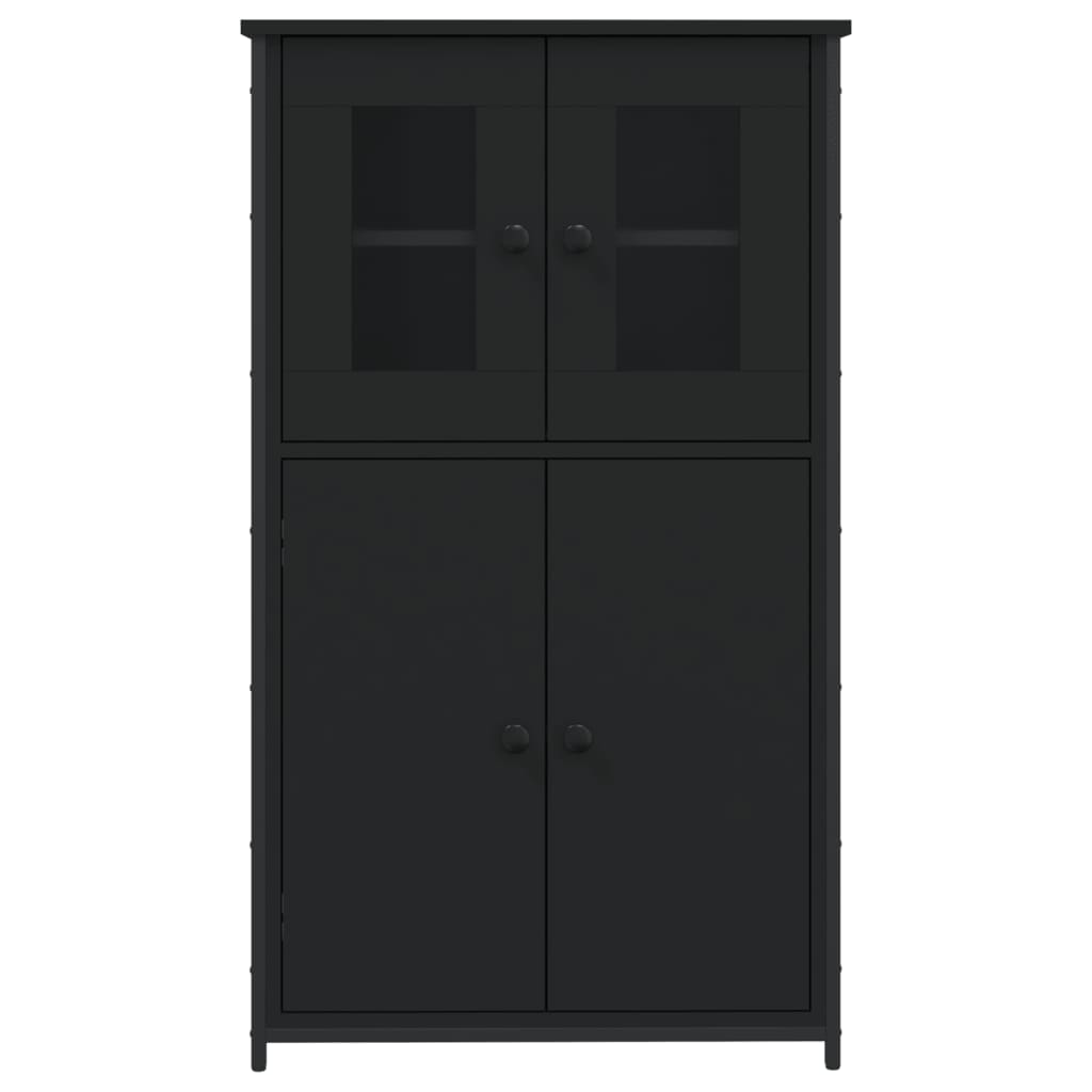 vidaXL Buffet haut noir 62x32x106,5 cm bois d'ingénierie