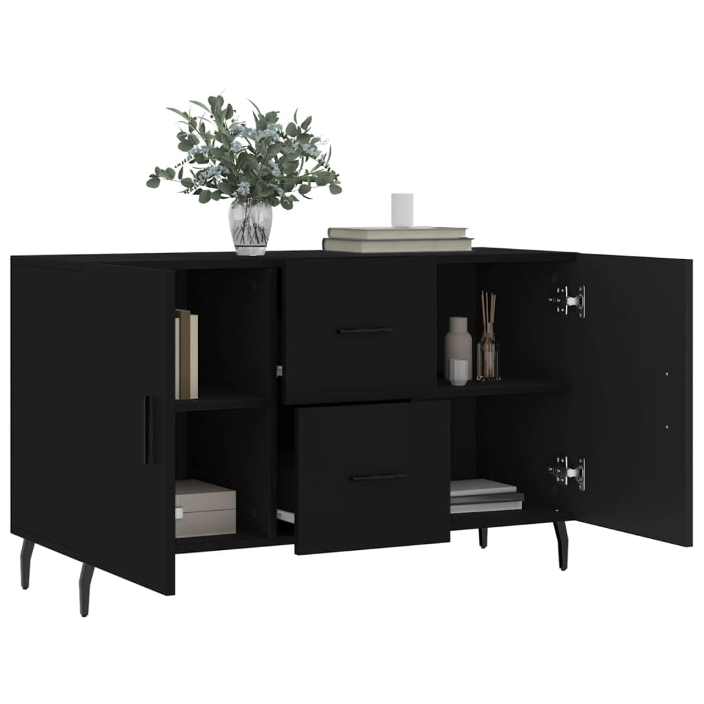 vidaXL Buffet noir 100x36x60 cm bois d'ingénierie