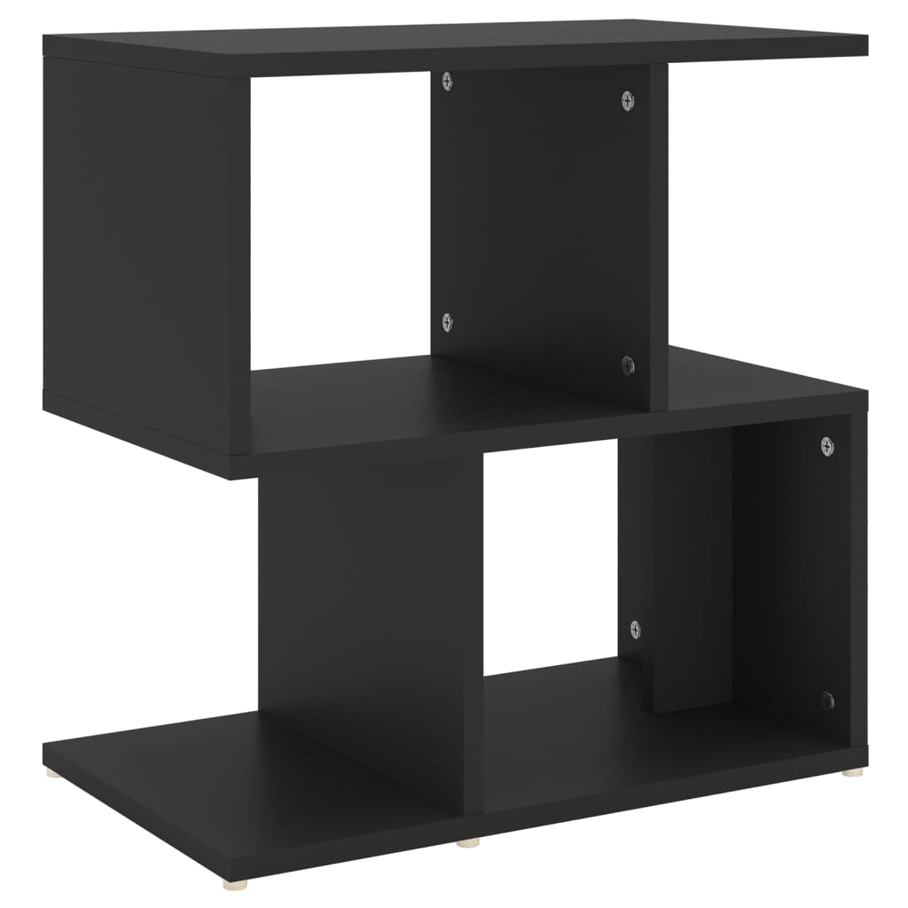 vidaXL Table de chevet noir 50x30x51,5 cm bois d'ingénierie