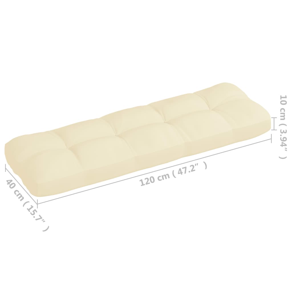 vidaXL Coussins de canapé palette lot de 7 Crème