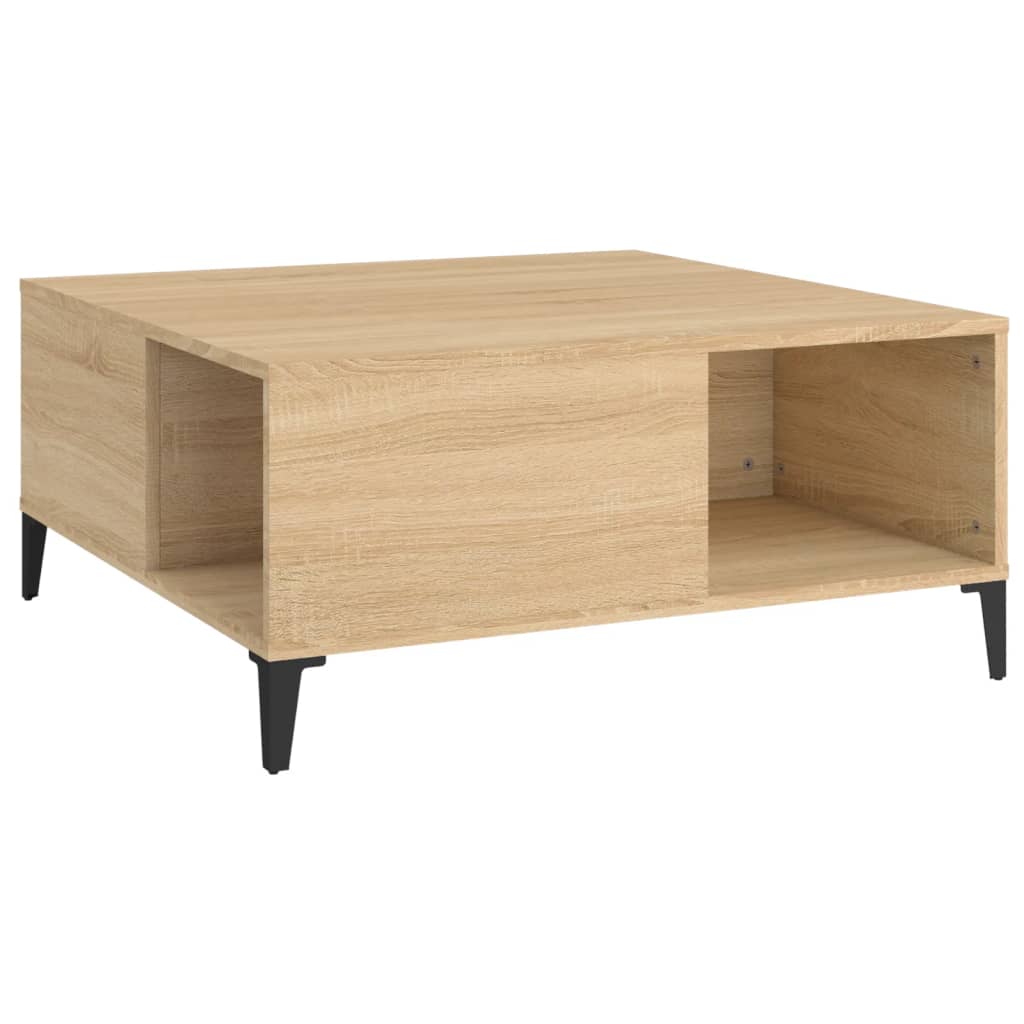 vidaXL Table basse chêne sonoma 80x80x36,5 cm bois d'ingénierie