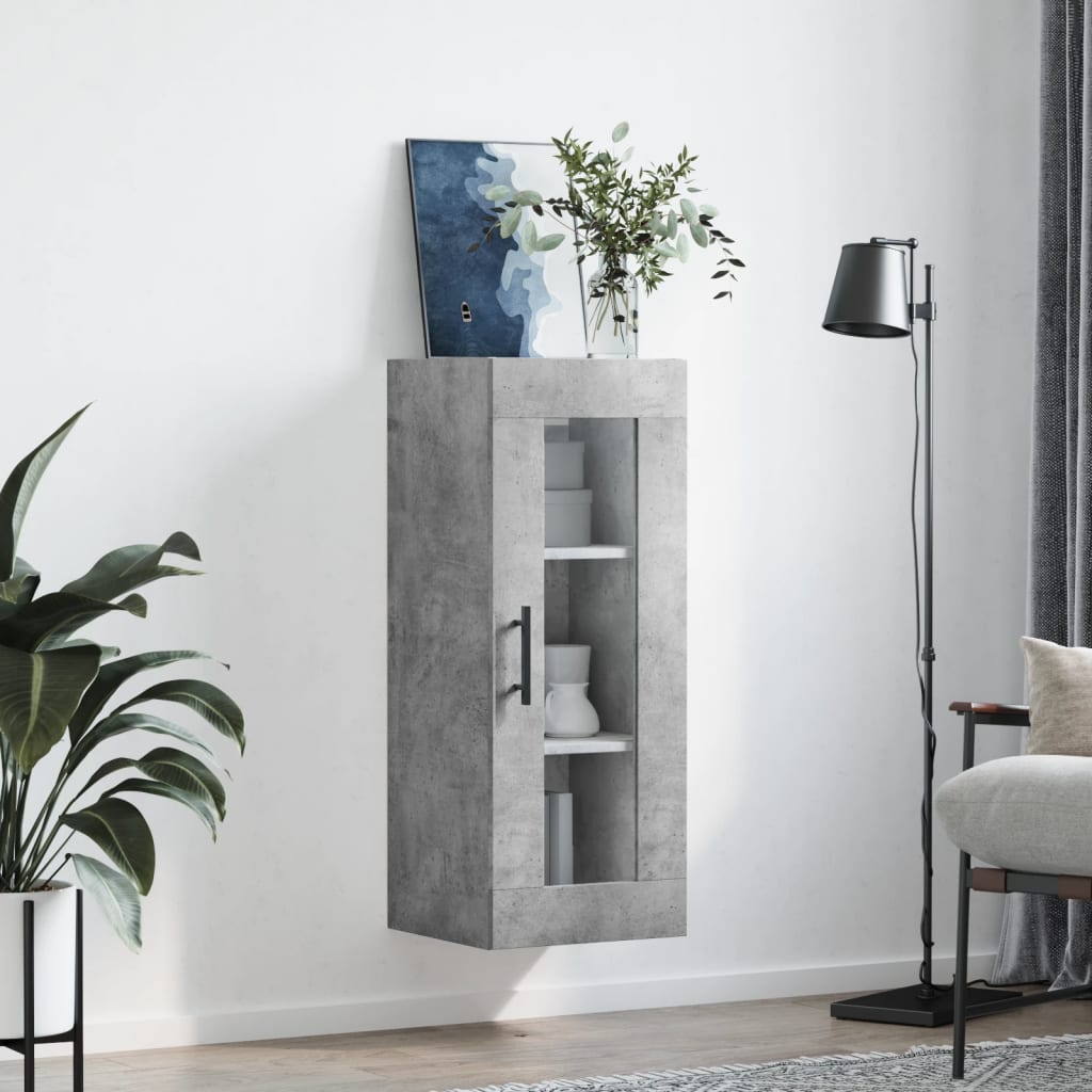 vidaXL Armoire murale gris béton 34,5x34x90 cm