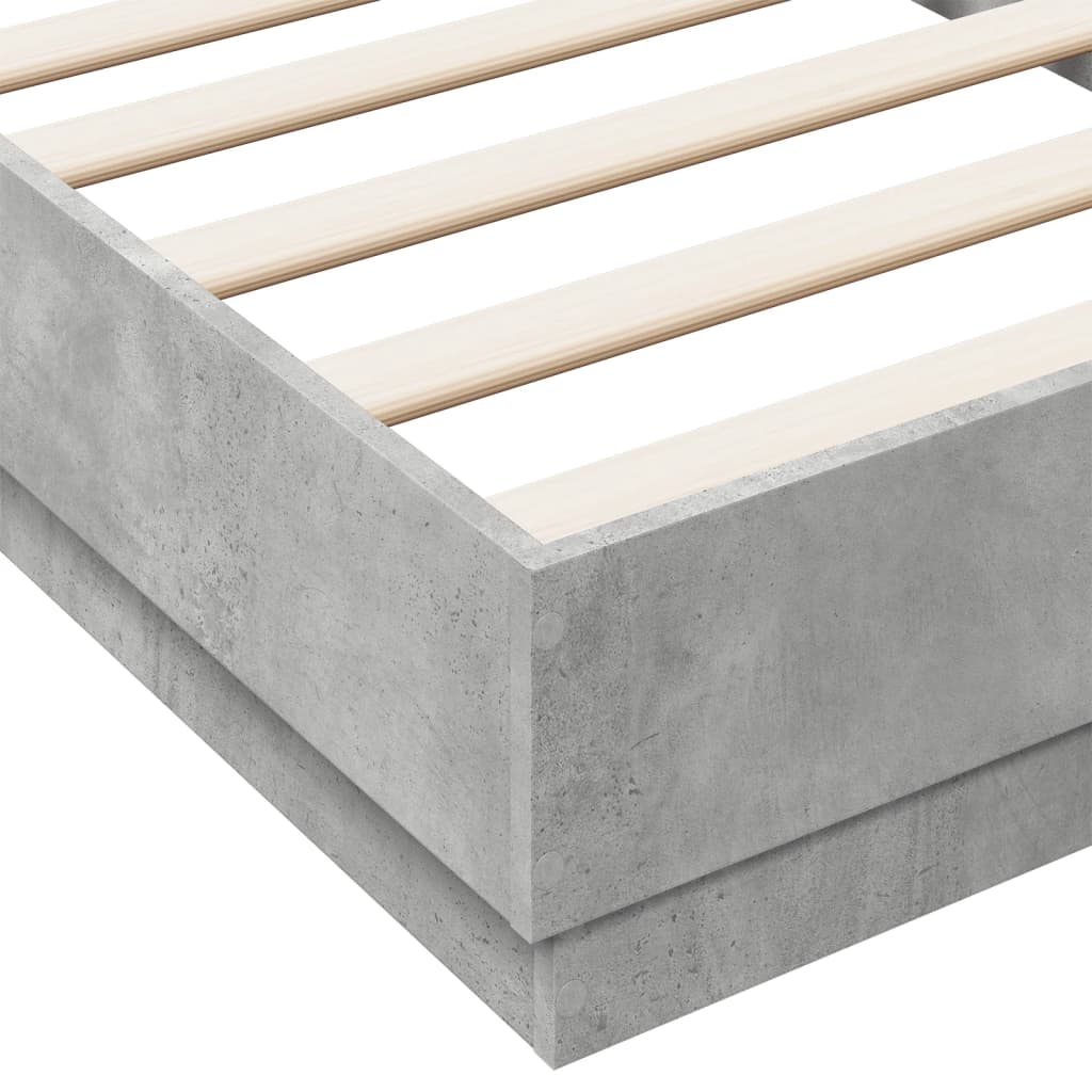 vidaXL Cadre de lit sans matelas gris béton 75x190 cm