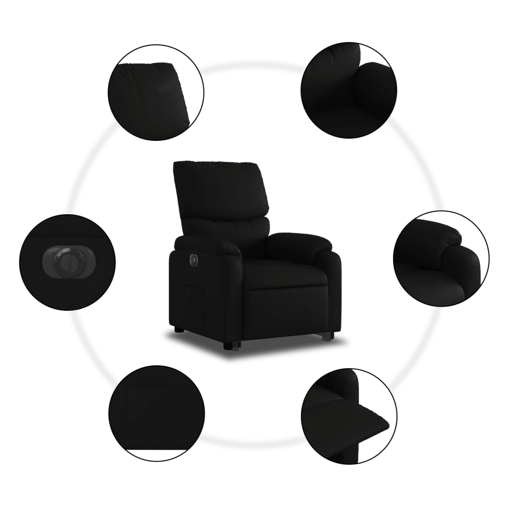 vidaXL Fauteuil inclinable électrique noir similicuir