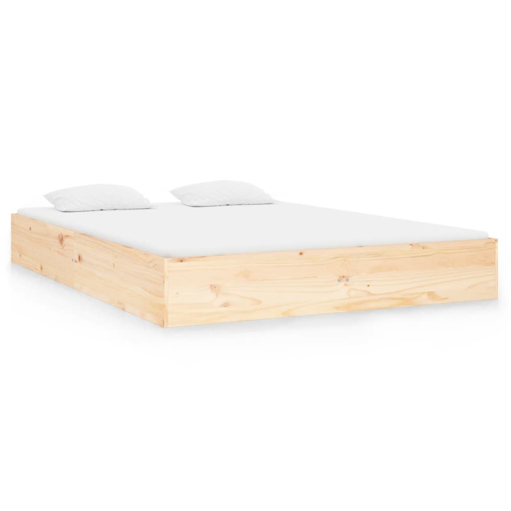 vidaXL Cadre de lit bois massif 135x190 cm double