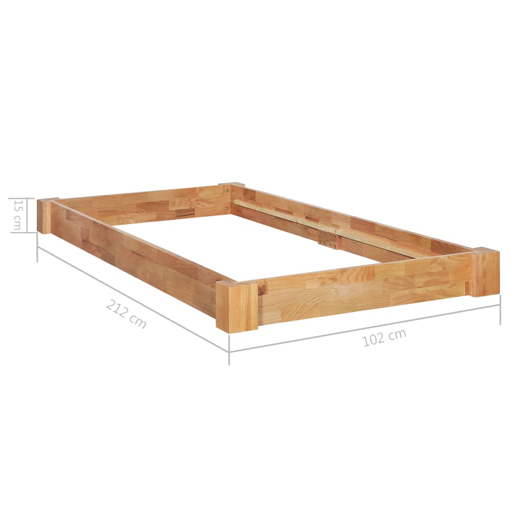 vidaXL Cadre de lit sans matelas bois de chêne massif 90x200 cm