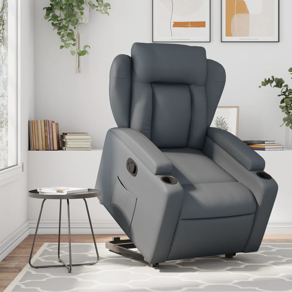 vidaXL Fauteuil inclinable Gris Similicuir