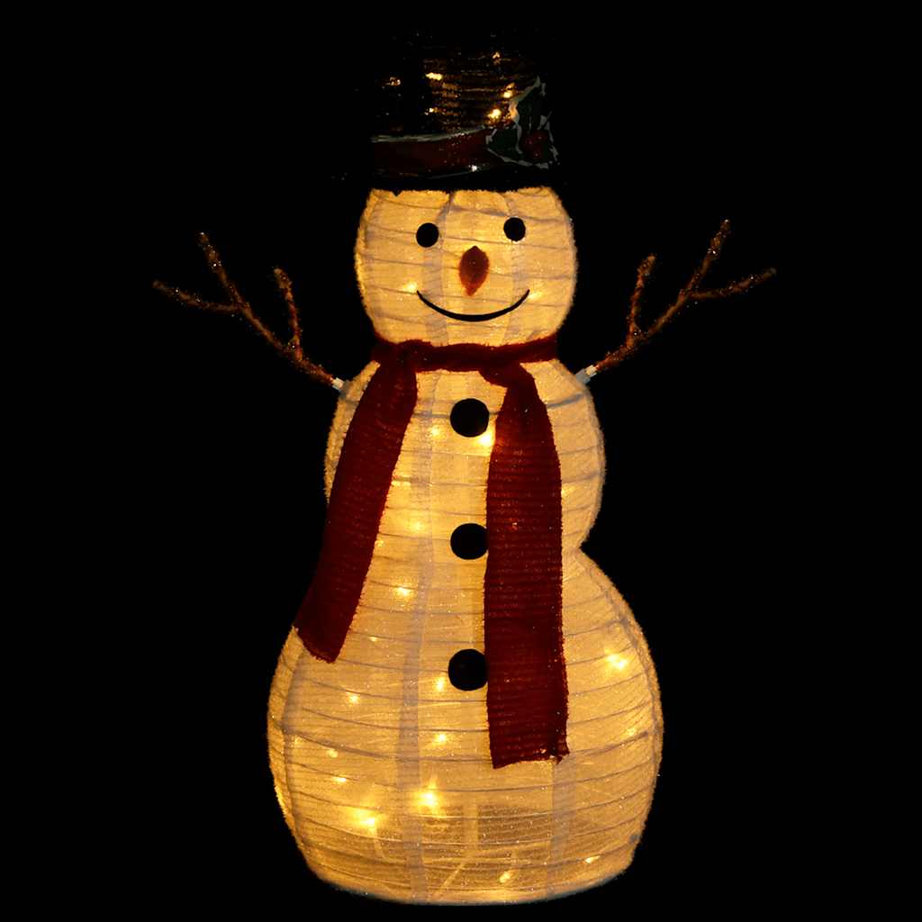 vidaXL Figurine de bonhomme de neige de Noël à LED Tissu 60 cm