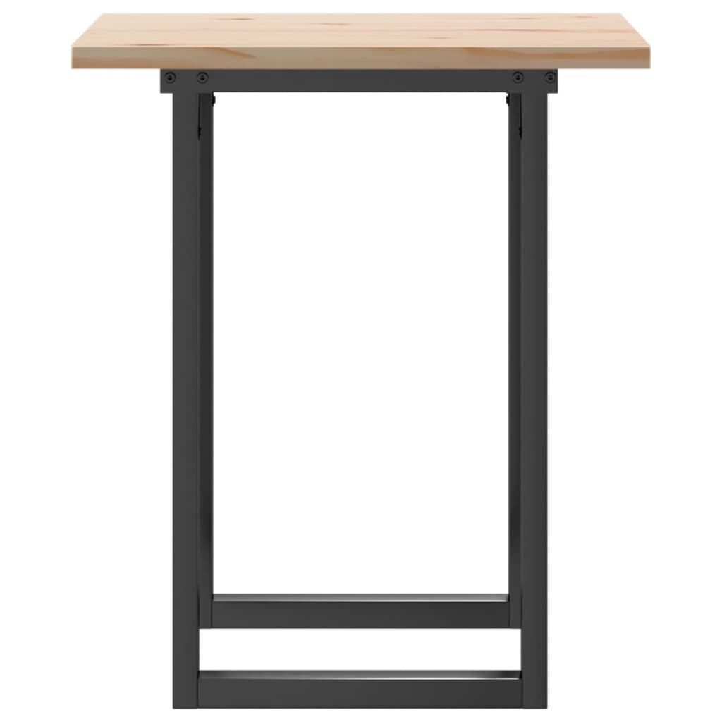 vidaXL Table à manger cadre en O 70x70x75,5cm bois de pin massif fonte