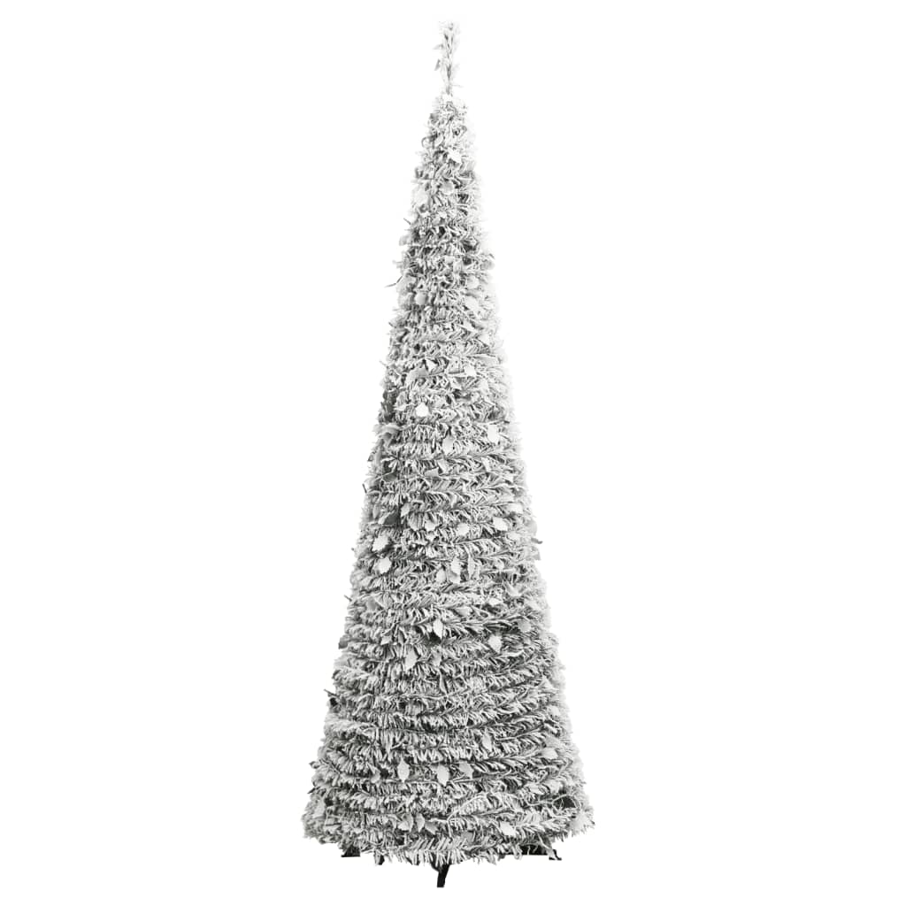 vidaXL Sapin de Noël artificiel escamotable avec neige floquée 200 LED