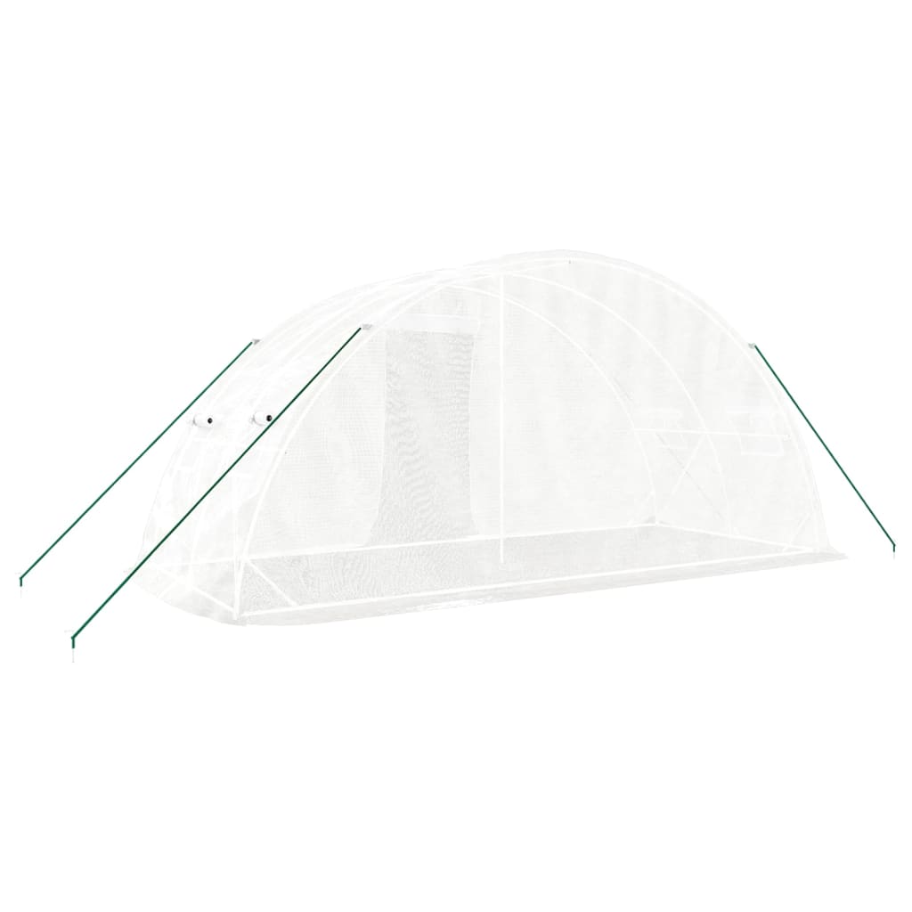 vidaXL Serre avec cadre en acier blanc 10 m² 5x2x2,3 m