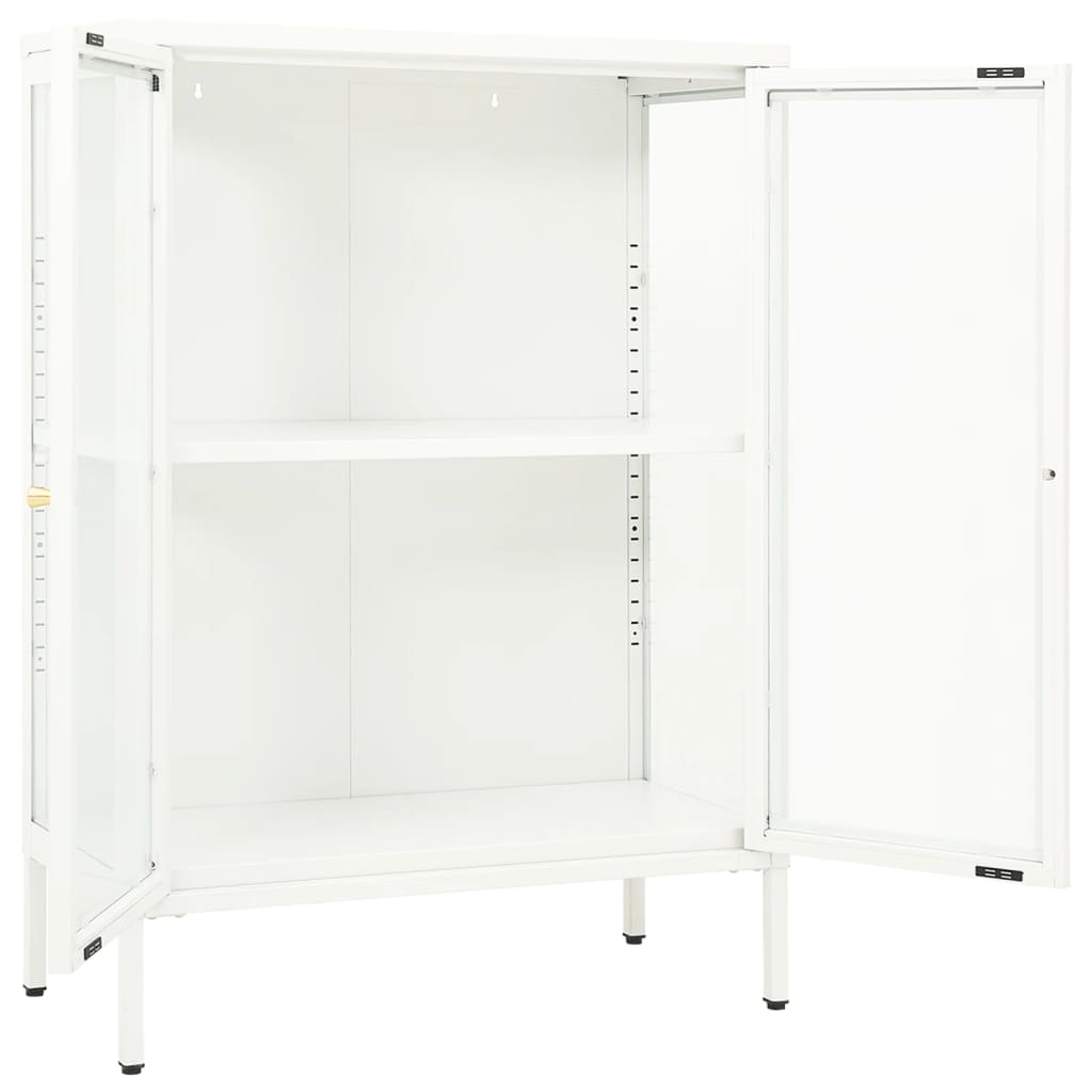 vidaXL Buffet Blanc 75x35x105 cm Acier et verre