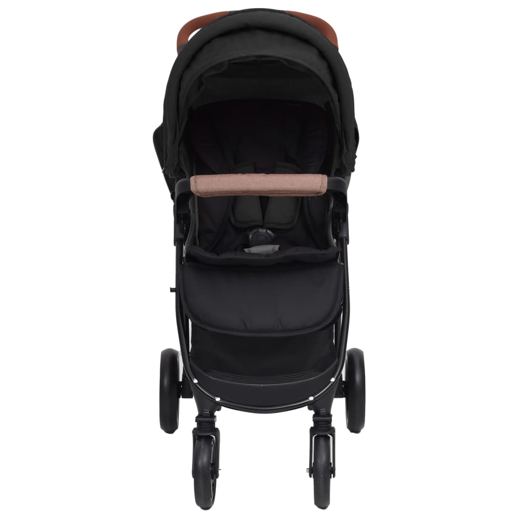 vidaXL Poussette pour bébé 3-en-1 Anthracite Acier