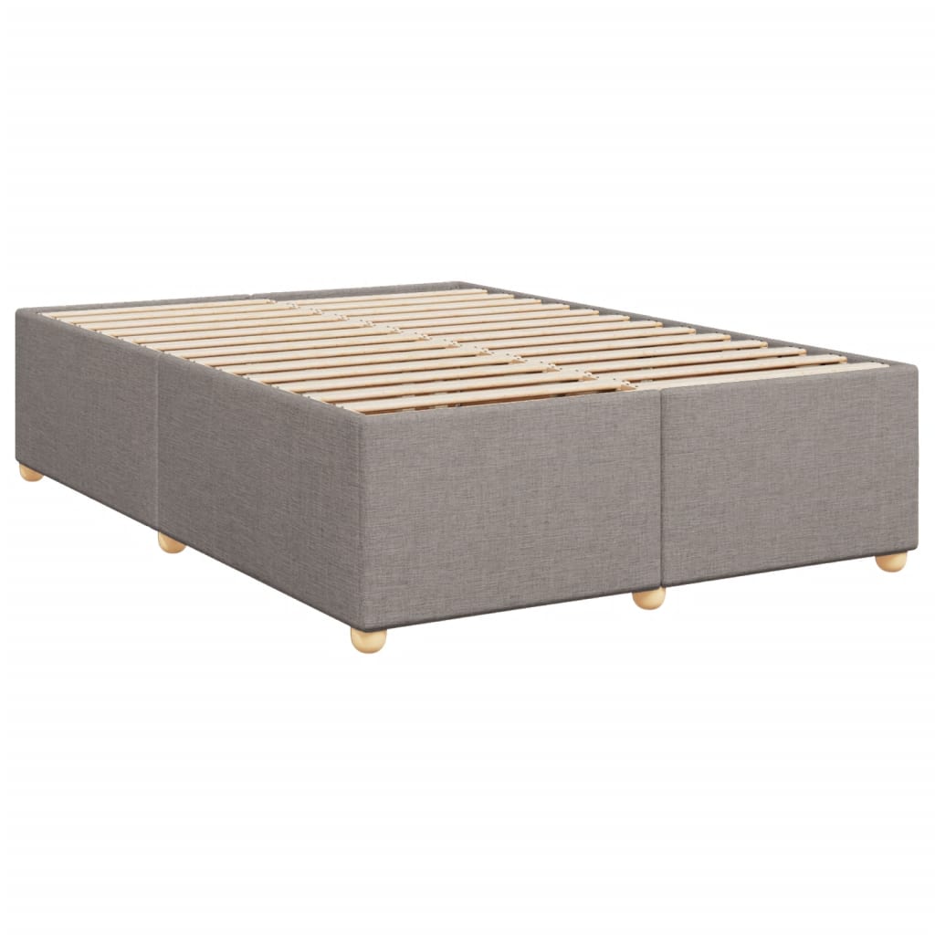 vidaXL Sommier à lattes de lit avec matelas Taupe 160x200 cm Tissu