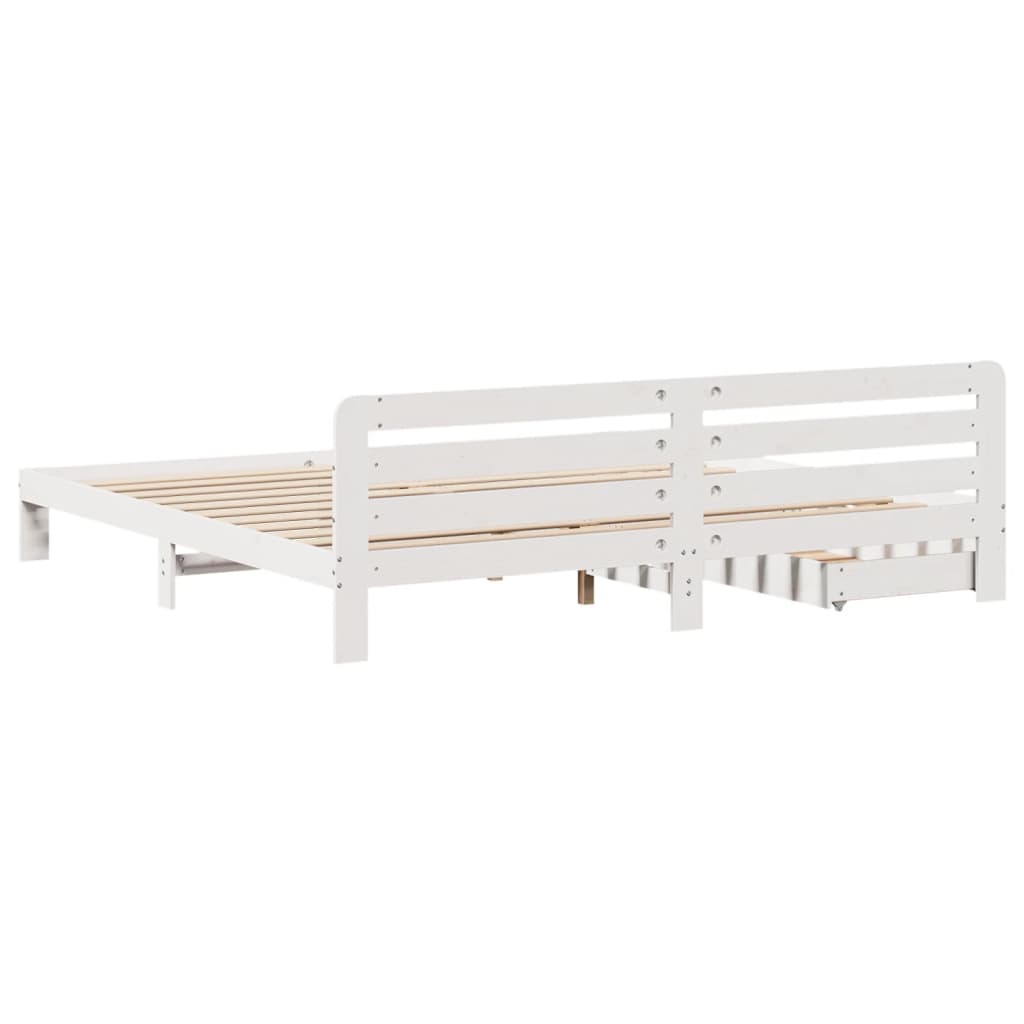 vidaXL Cadre de lit sans matelas blanc 180x200 cm bois massif de pin