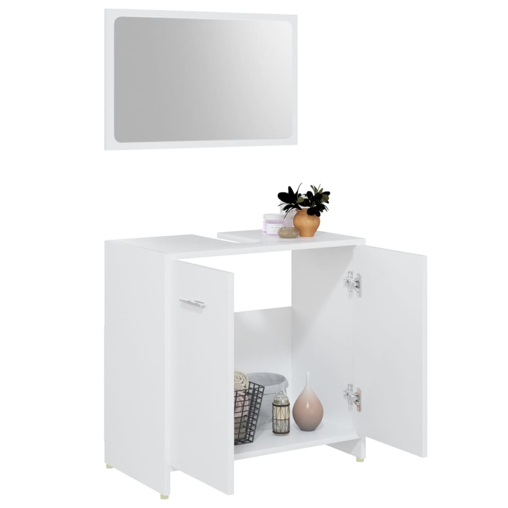 vidaXL Ensemble de meubles de salle de bain 3pcs Blanc Bois ingénierie