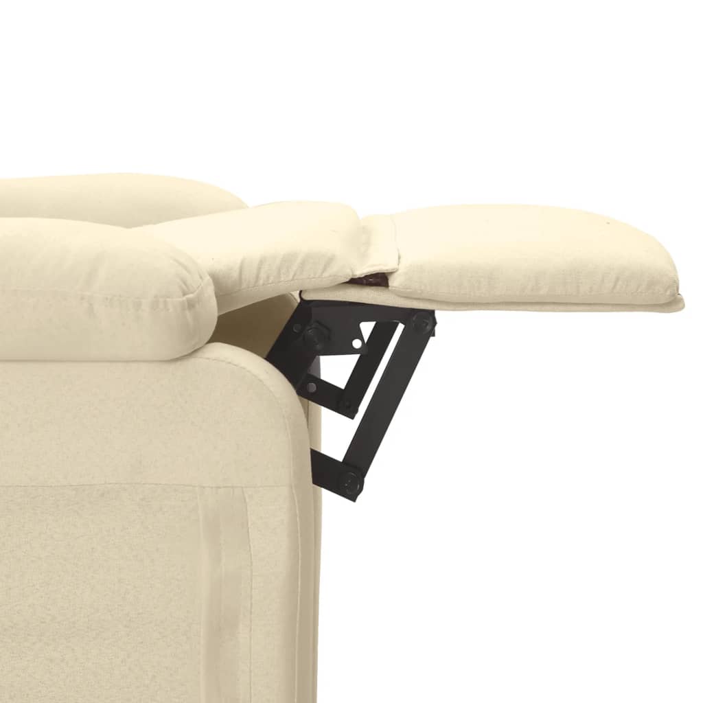 vidaXL Fauteuil inclinable Crème Tissu