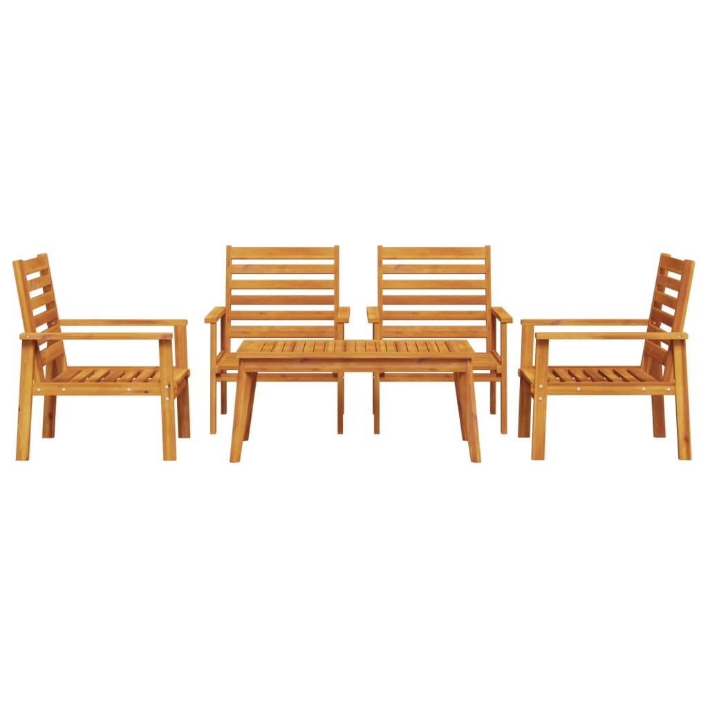 vidaXL Salon de jardin 5 pcs bois d'acacia solide