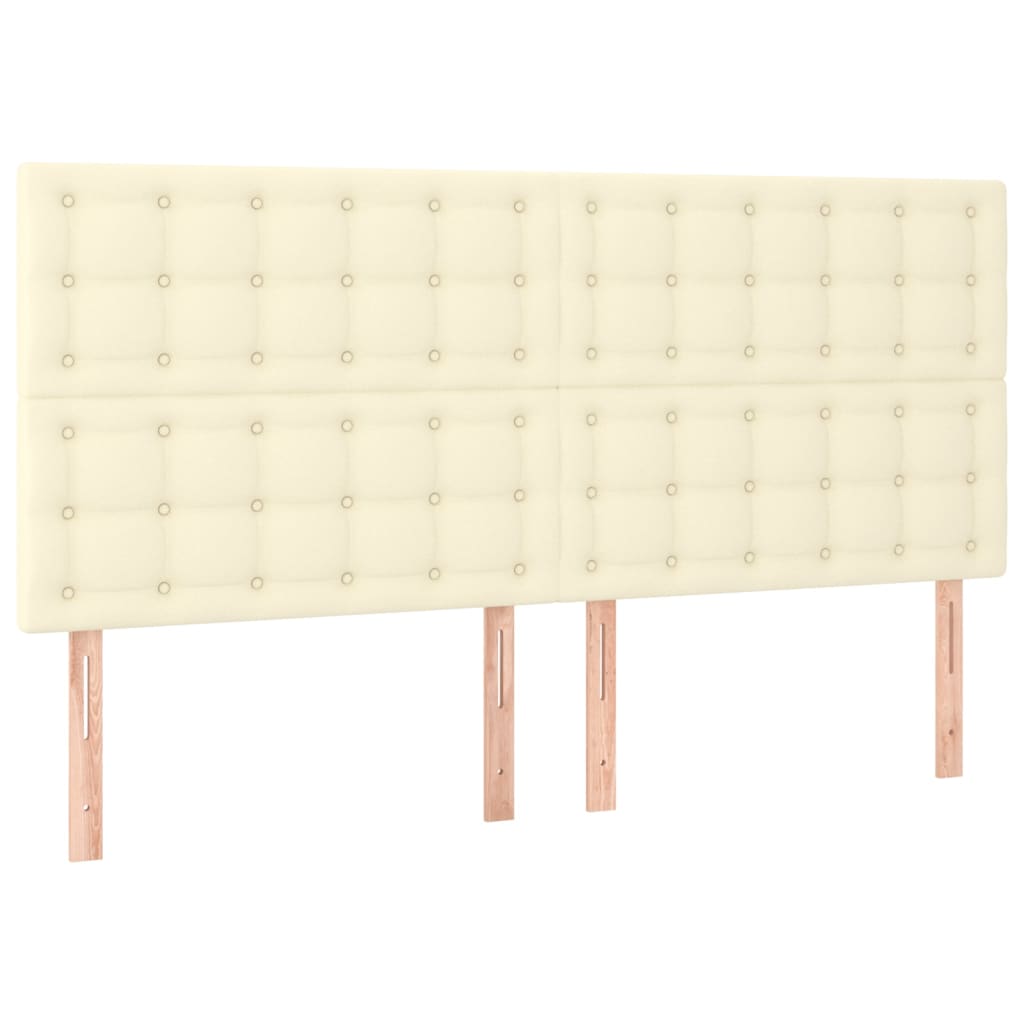 vidaXL Tête de lit à LED Crème 180x5x118/128 cm Similicuir