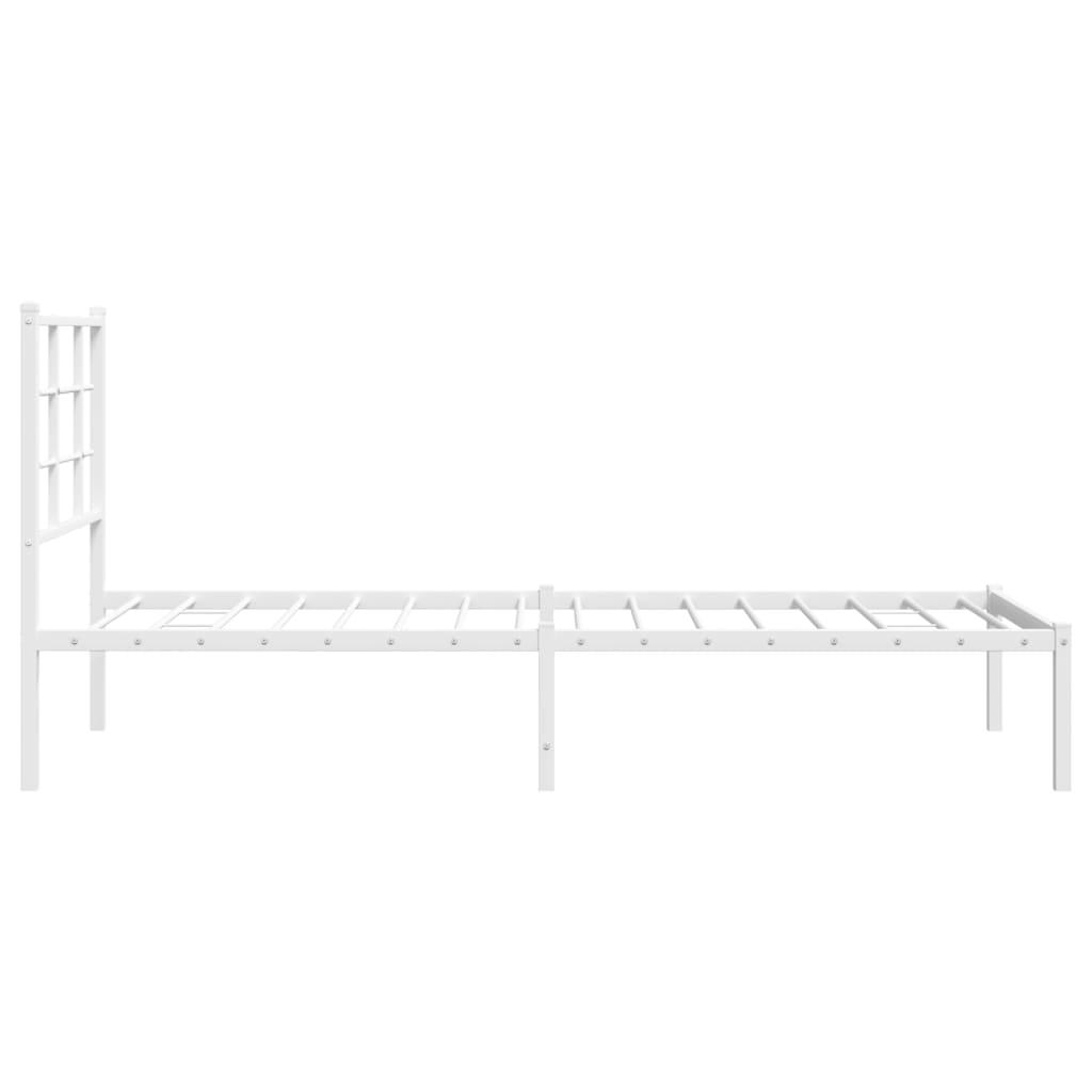 vidaXL Cadre de lit métal sans matelas avec tête de lit blanc 80x200cm