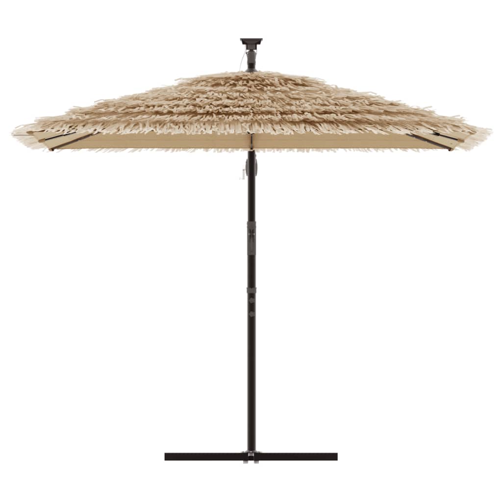 vidaXL Parasol de jardin avec LED et mât en acier marron 246x246x230cm