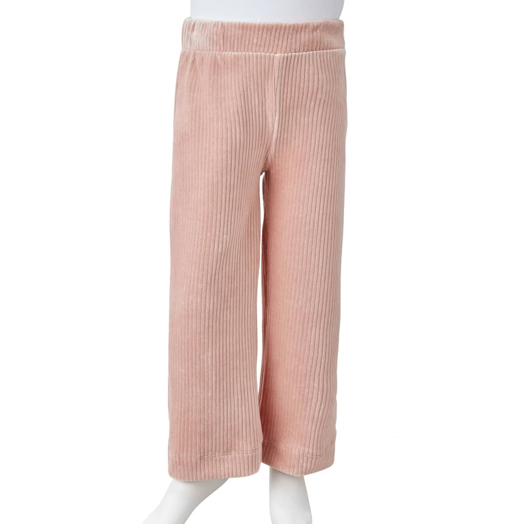 Pantalons pour enfants velours côtelé rose clair 92