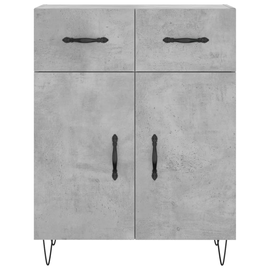 vidaXL Buffet gris béton 69,5x34x90 cm bois d'ingénierie