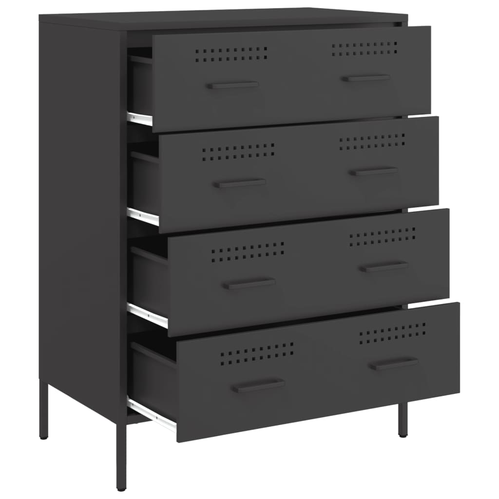 vidaXL Buffet noir 68x39x89 cm acier