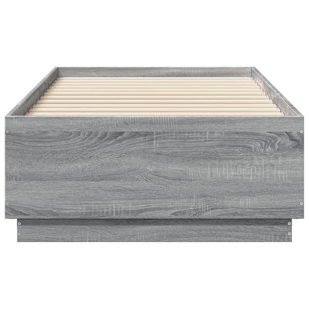 vidaXL Cadre de lit sonoma gris 90x190 cm bois d'ingénierie