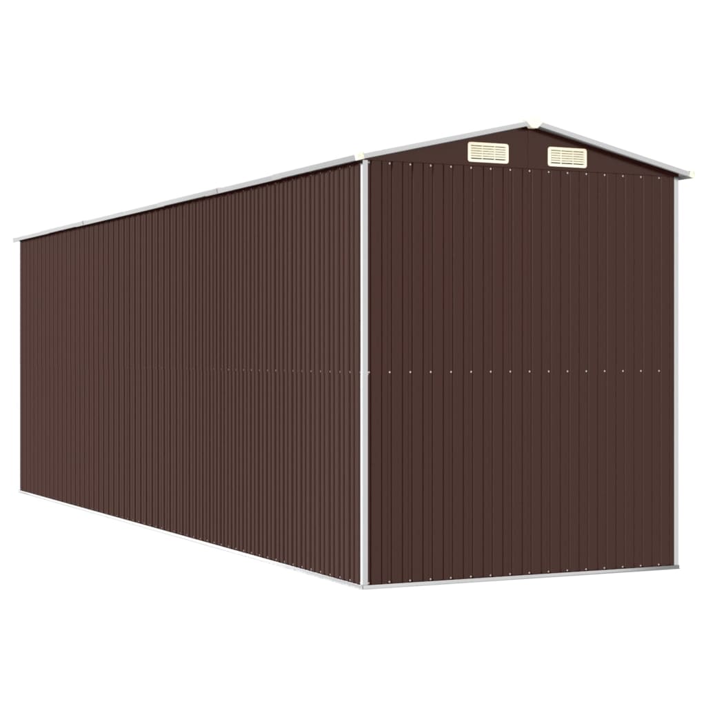 vidaXL Abri de jardin Marron foncé 192x606x223 cm Acier galvanisé