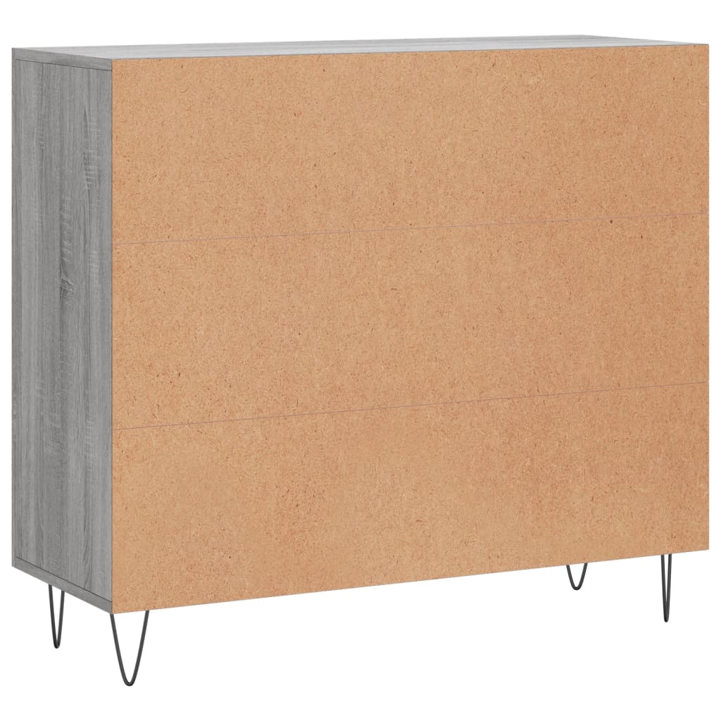 vidaXL Buffet sonoma gris 90x34x80 cm bois d'ingénierie