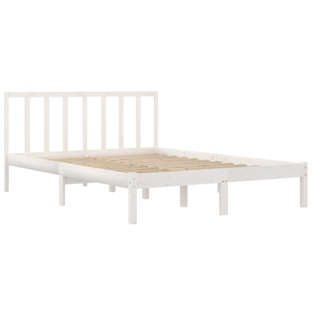 vidaXL Cadre de lit Blanc Bois de pin massif 140x200 cm