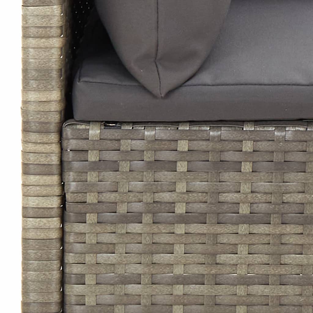 vidaXL Salon de jardin 8 pcs avec coussins Gris Résine tressée