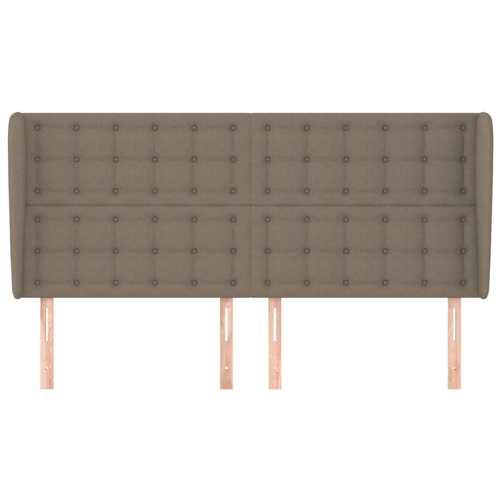 vidaXL Tête de lit avec oreilles Taupe 203x23x118/128 cm Tissu