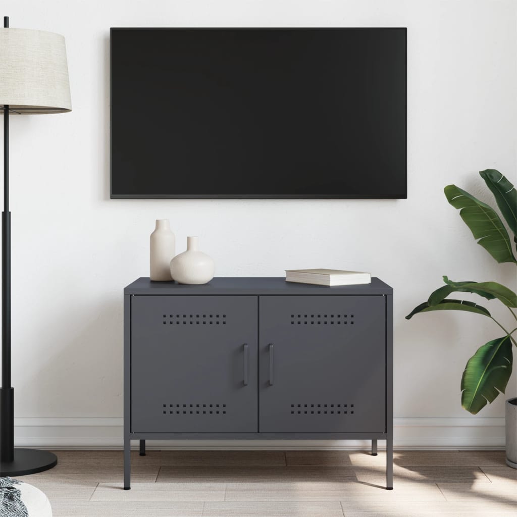 vidaXL Meuble TV anthracite 68x39x50,5 cm acier