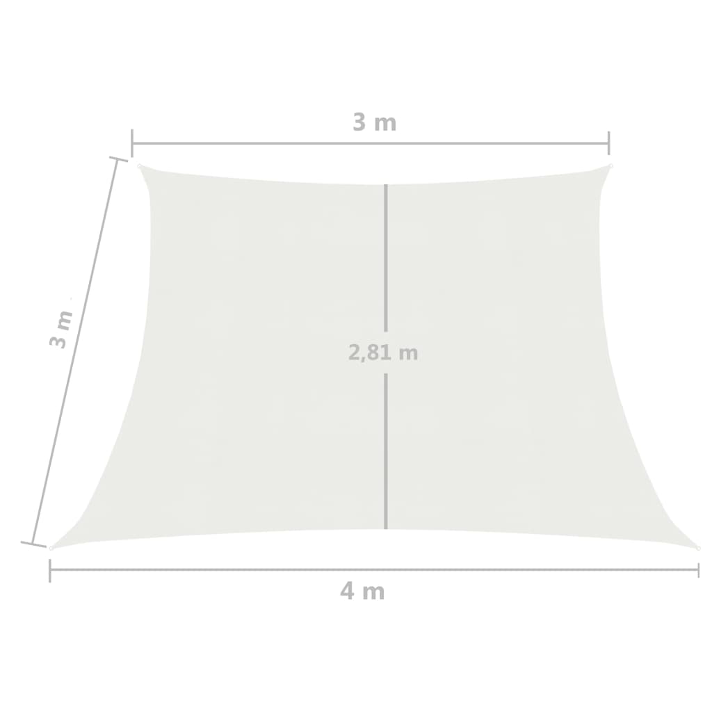 vidaXL Voile d'ombrage 160 g/m² Blanc 3/4x3 m PEHD