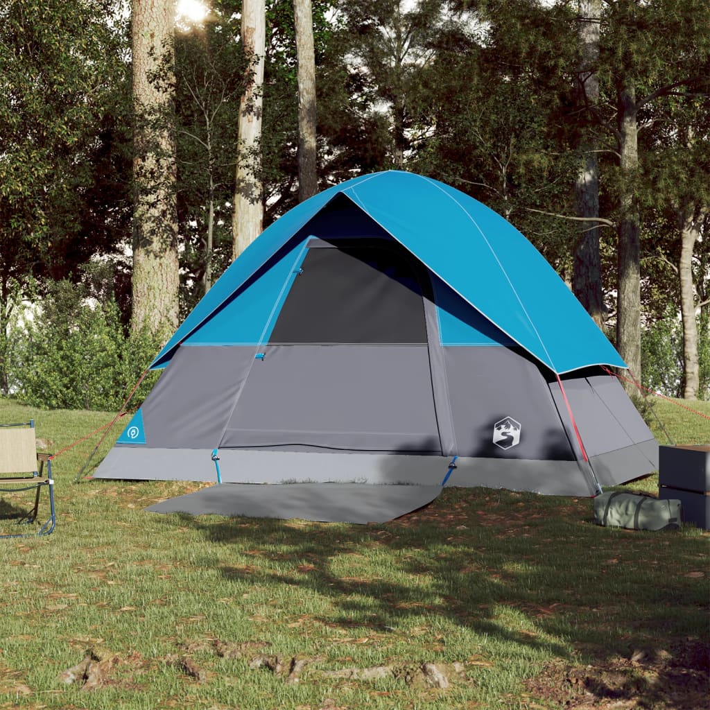 vidaXL Tente de camping à dôme 3 personnes bleu imperméable