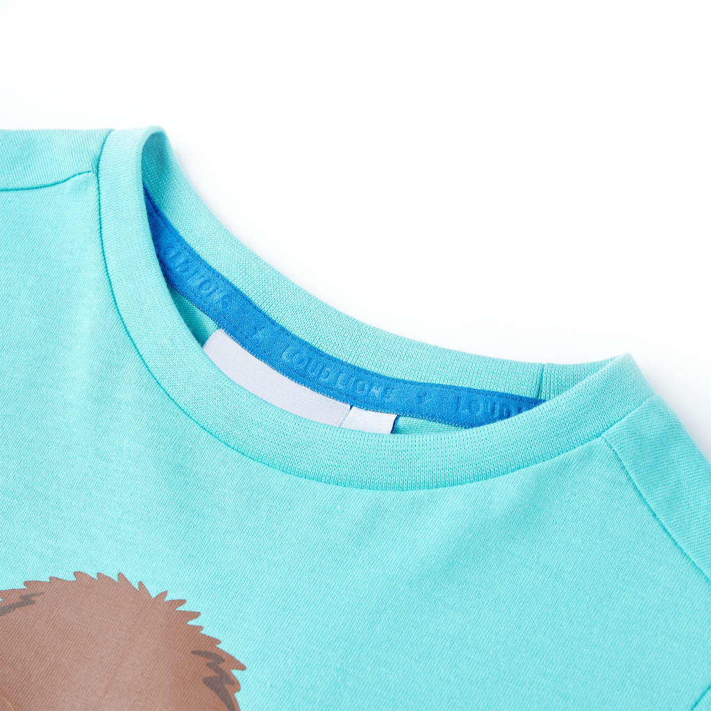 T-shirt pour enfants avec manches courtes aqua 92