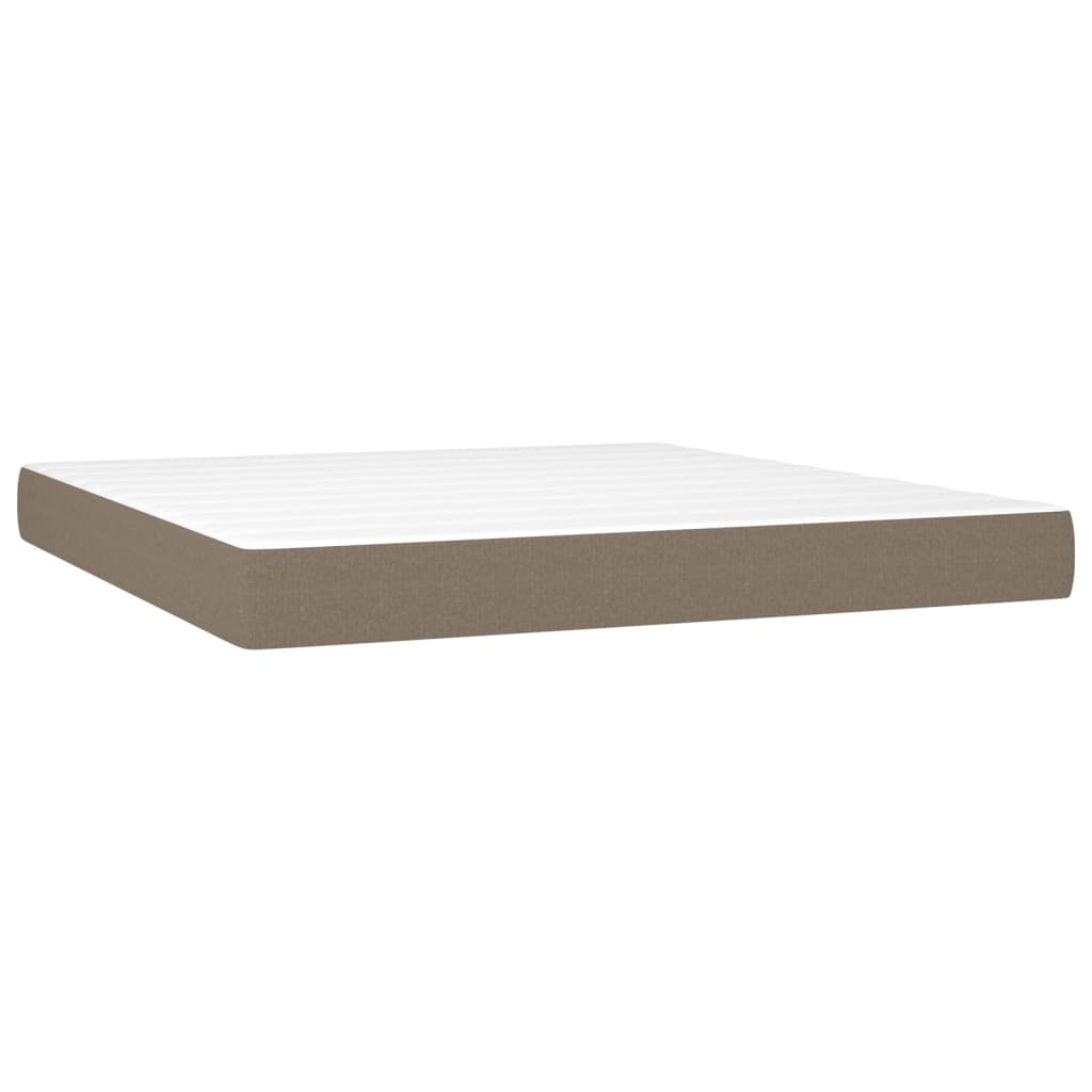 vidaXL Sommier à lattes de lit avec matelas LED Taupe 180x200 cm Tissu