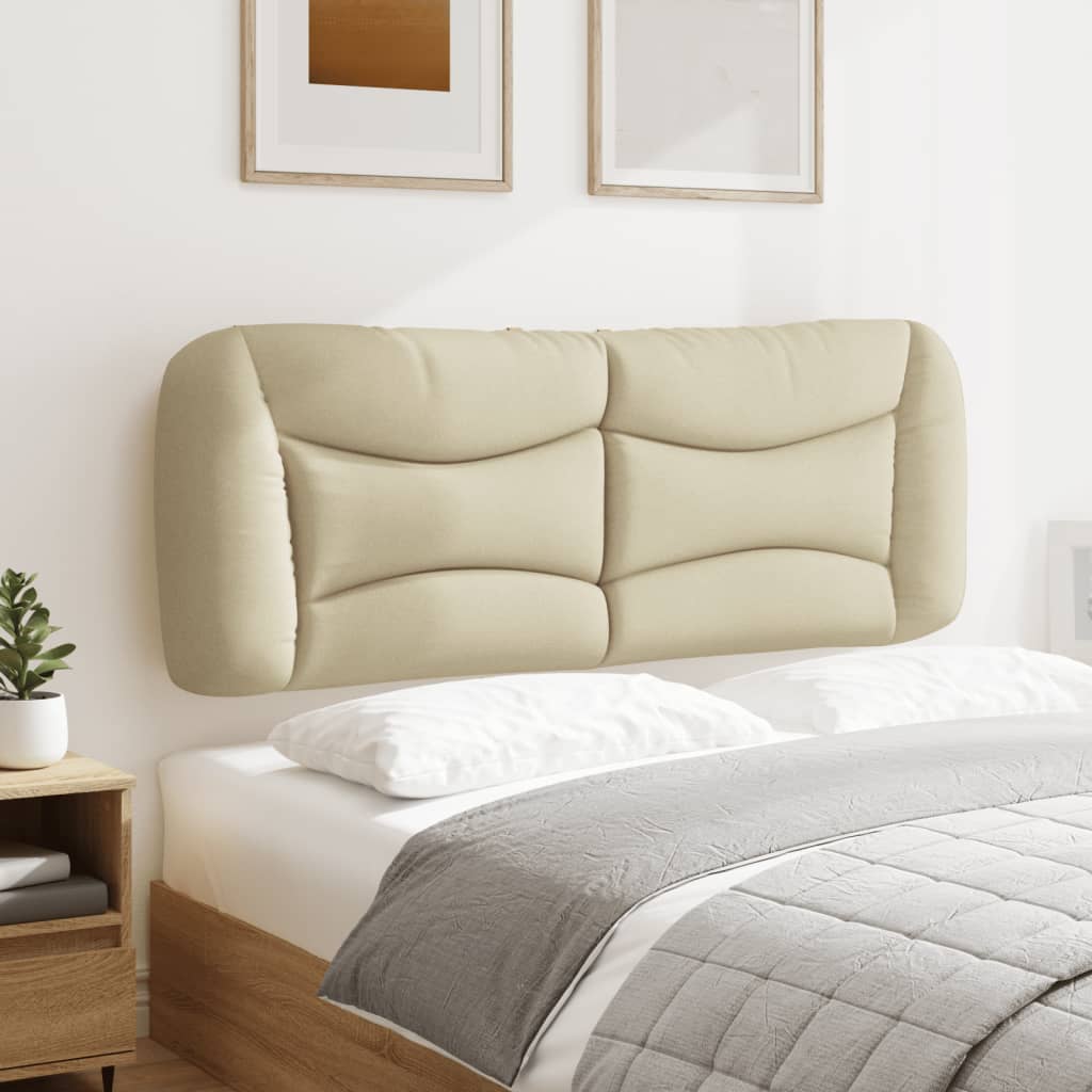 vidaXL Coussin de tête de lit crème 140 cm tissu