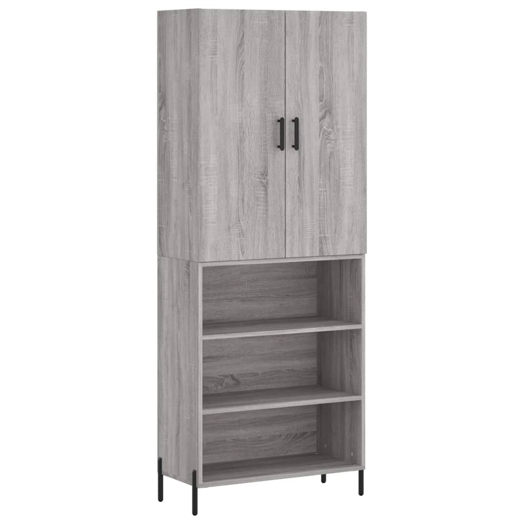 vidaXL Buffet haut Sonoma gris 69,5x34x180 cm Bois d'ingénierie