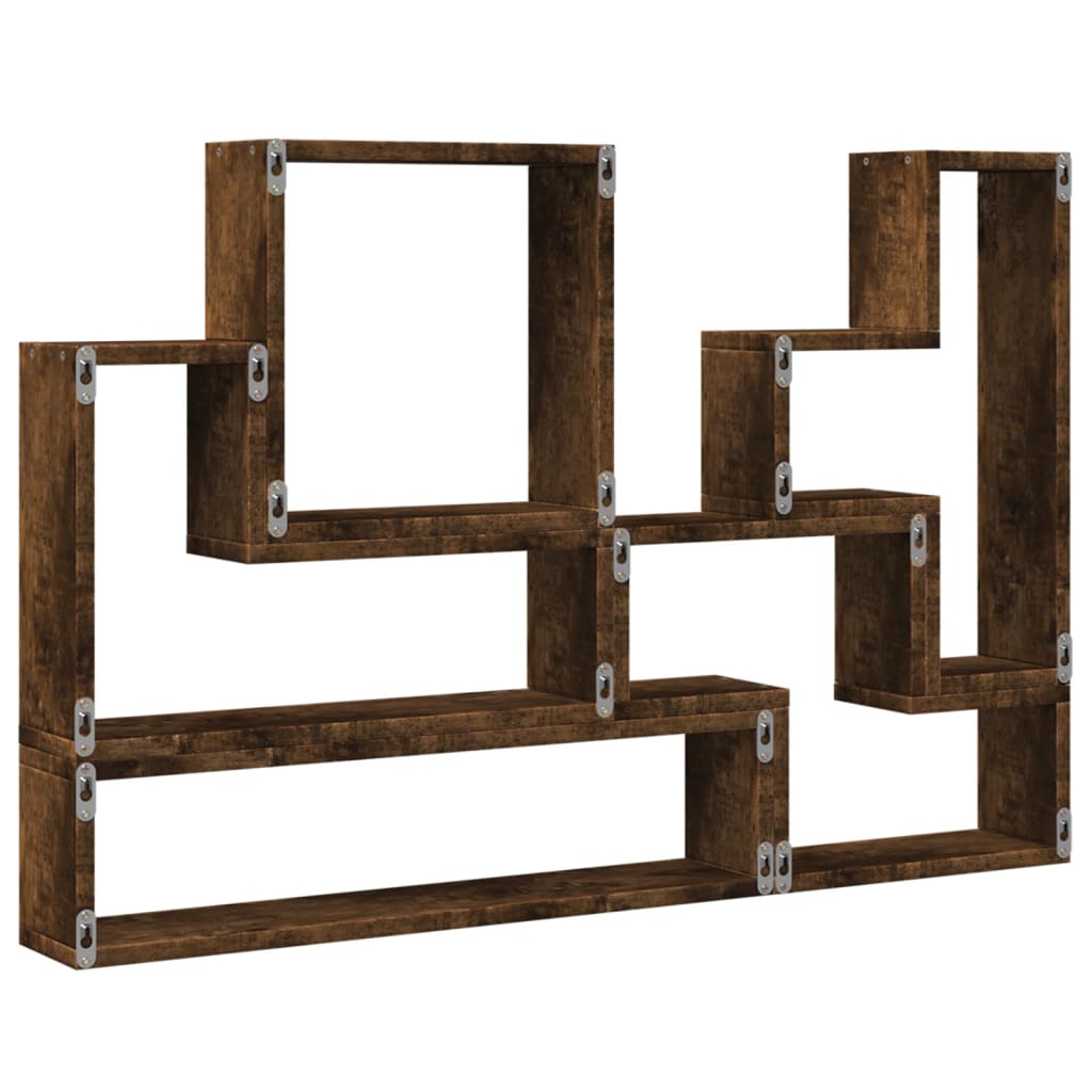 vidaXL Étagère murale chêne fumé 96x12x64 cm bois d'ingénierie